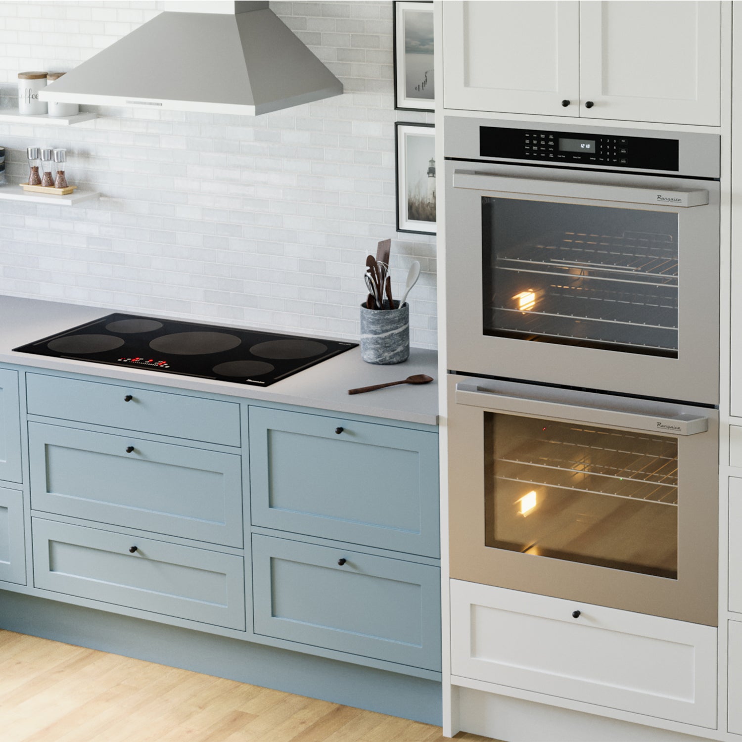 36 Inch Induction Cooktop and 30 Inch Electric Double Wall Oven