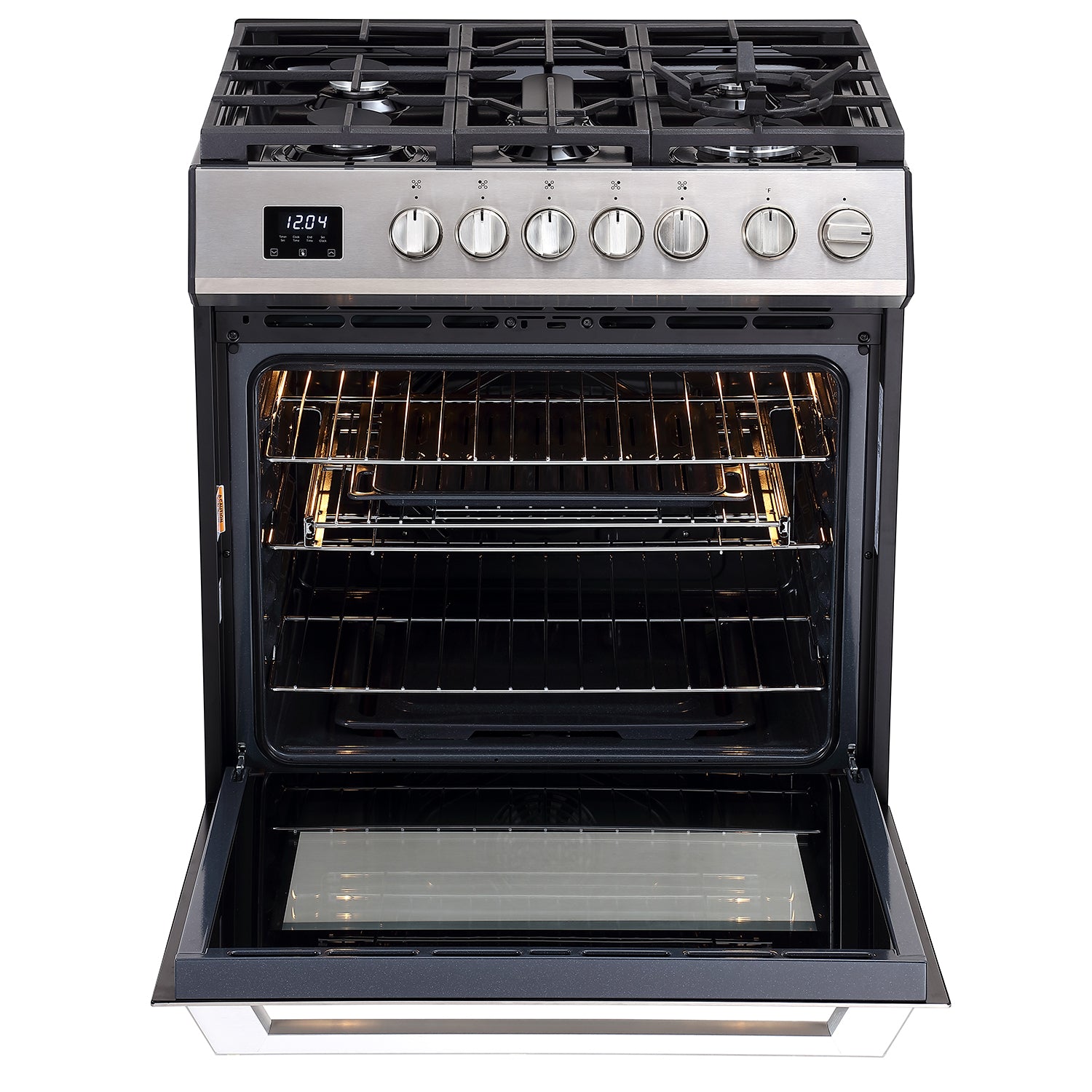 30 Inch Gas Range Front View Oven Door Open