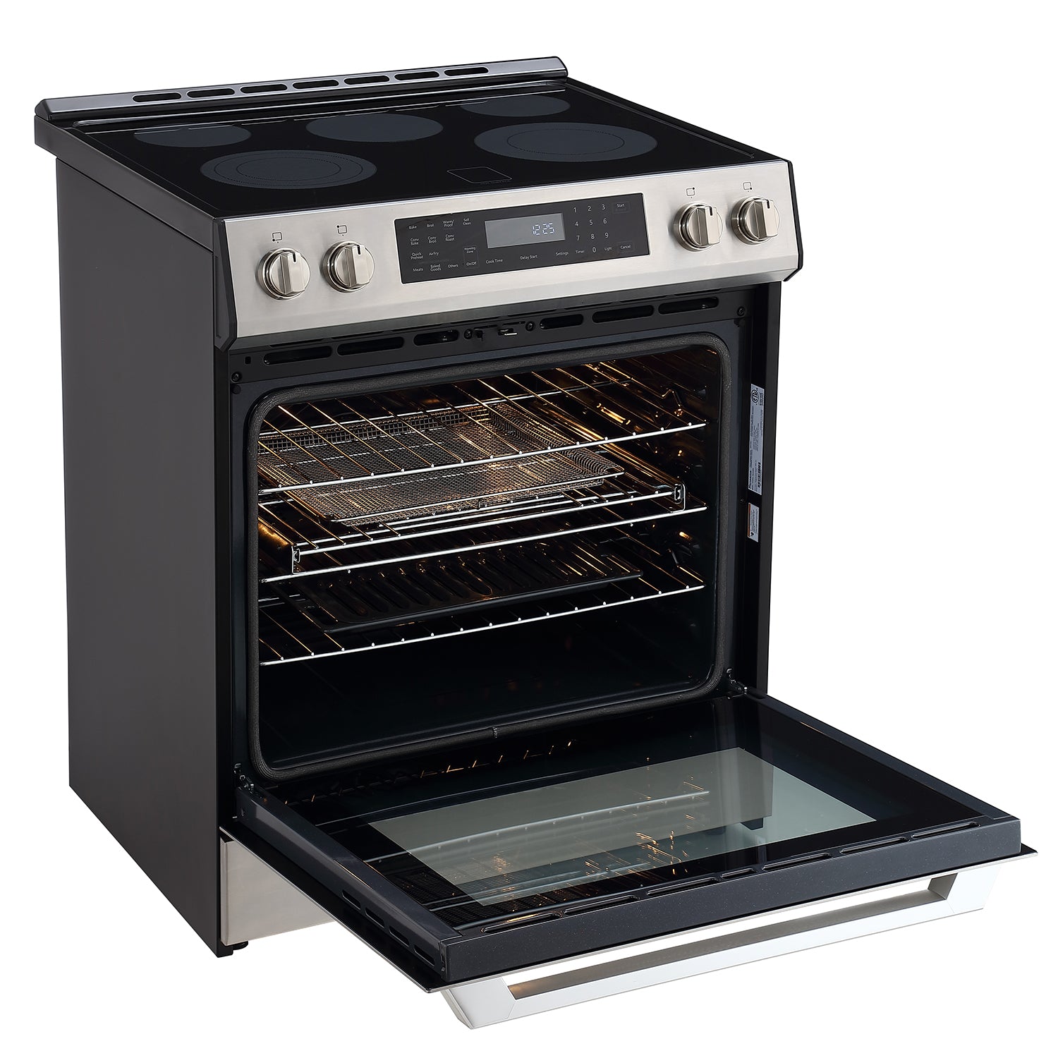 30 Inch Electric Range Angle View Door Open