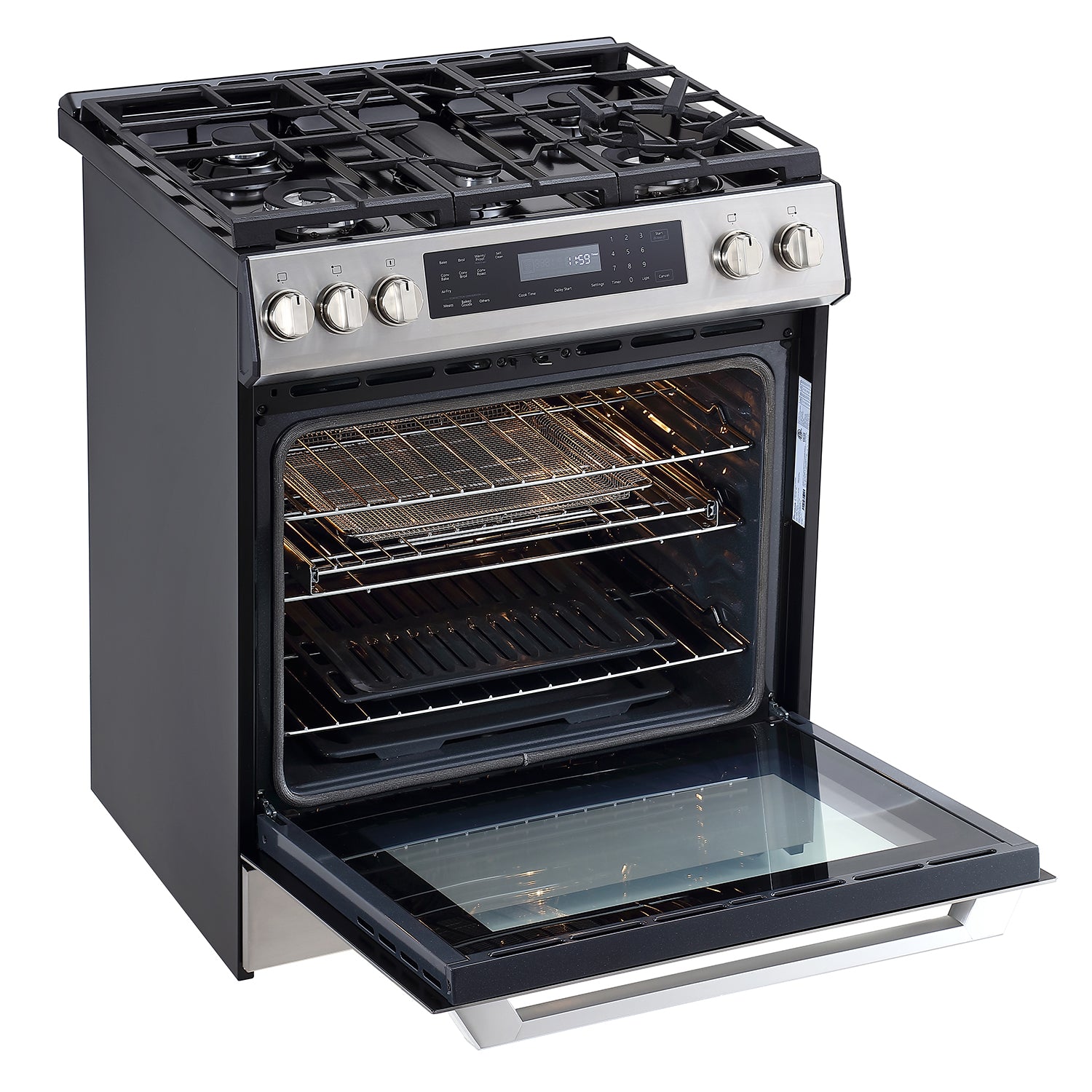 30 Inch Gas Range Angle View Door Open