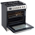 30 Inch Gas Range Angle View Door Open