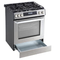 30 Inch Gas Range Angle View Drawer Open