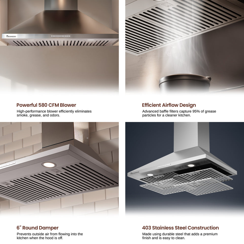 Sleek Wall Mount Range Hood Solutions | Rangaire Appliances